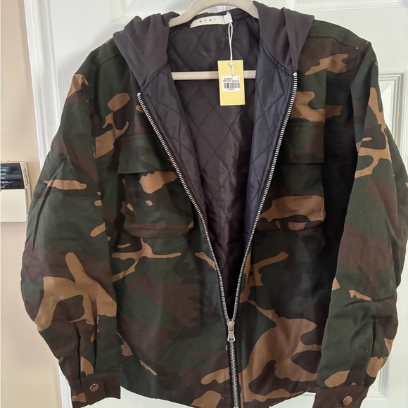 MNML Camouflage Hooded Zip Up Woodland Men’s Jacket Size Small BNWT - Picture 13 of 13